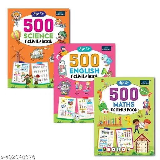500 Activity Book for Kids (Set of 3)
