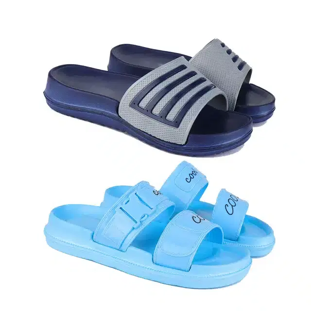 Sliders Combo for Women, Pack of 2 (Multicolor, 4)