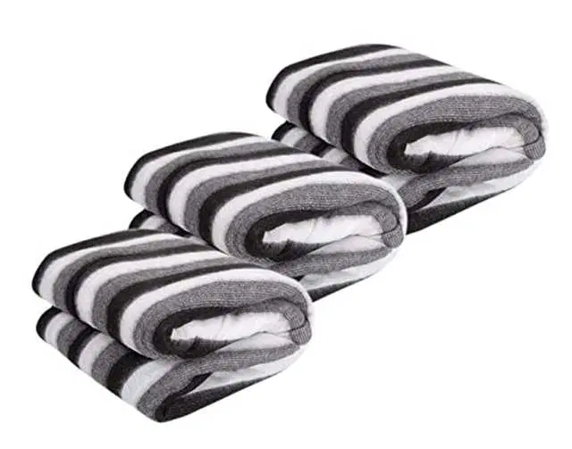 Striped Single Bed Blanket For Winter, Multicolor, 60X90 Inch, Pack Of 3, Mo-015
