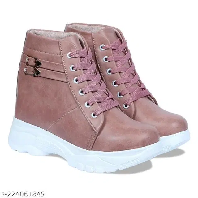 Boots for Women (Peach, 3)