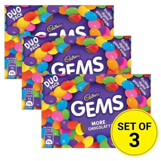 Cadbury Gems Carton 3X22.04 g (Set Of 3)