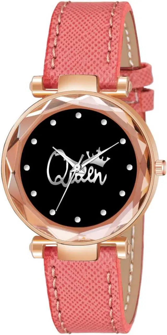 Leather Strap Analog Watch for Women & Girls (Multicolor)