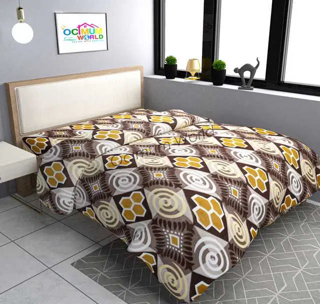 MORADO Double Bed Woolen Fabric Quilt Cover for Winters, Brown, 90X100 Inches, M-12
