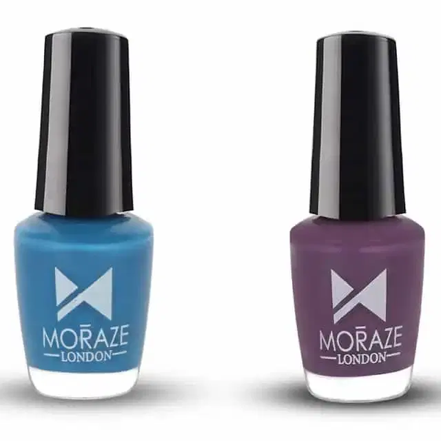 Nail Polish, Pack of 2, Purple & Blue, 5 ml