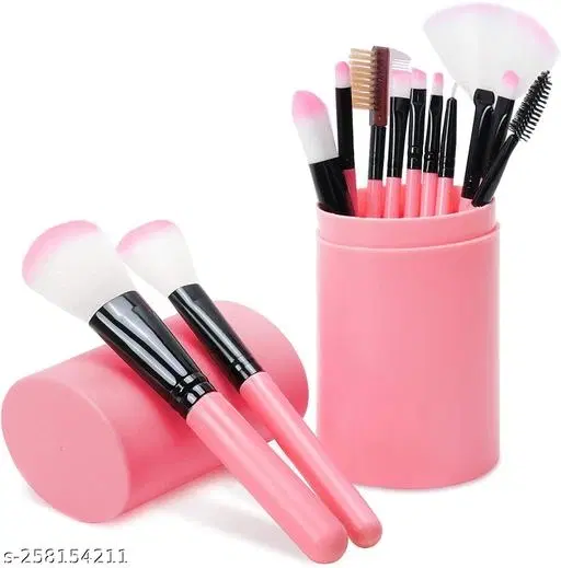 Beauty Professional Luxury Makeup Brush Set with Storage Box - 12 Piece Pink Brushes Makeup Kit for Girls