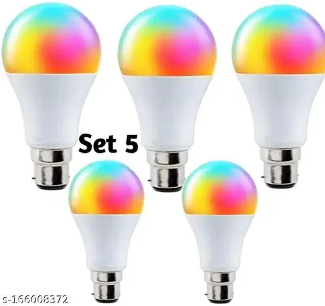 7 in 1 Color Changing LED Bulb, Multicolor, 9 W, Pack of 5