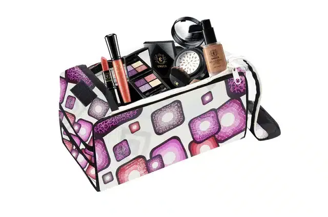 PVC Printed Makeup Storage Pouch, Multicolor