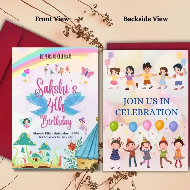 Birthday Party Greetings with Envelope, Multicolor