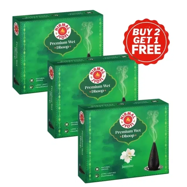 Nirmal Jyoti Jasmine Wet dhoop 3X36g (Buy 2 Get 1 Free)