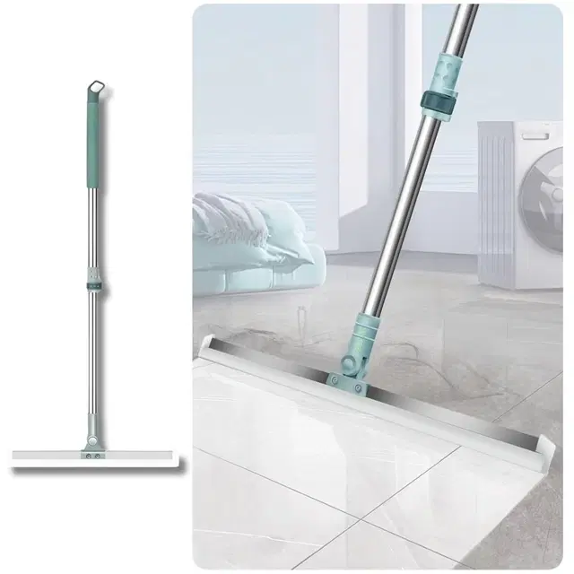 Silicone Floor Wiper – Heavy-Duty Floor Cleaning Squeegee with Stainless Steel Extendable Handle | Multipurpose Bathroom, Kitchen, Tile & Window Cleaner