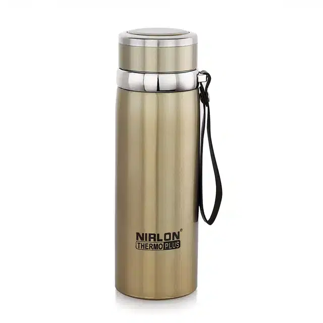 Stainless Steel Double Wall Vacuum Insulated Water Bottle, Gold, 800 ml