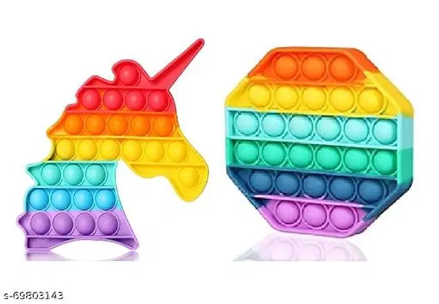 Silicone Fidget Toys for Kids, Multicolor, Pack of 2