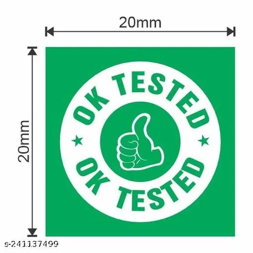 Ok Tested Stickers, Multicolor, 2 cm, Pack of 500