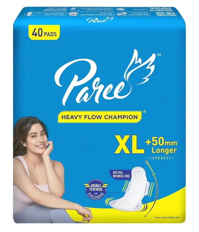 Paree Dry Feel Sanitary Pads For Women (XL) (Pack Of 40)