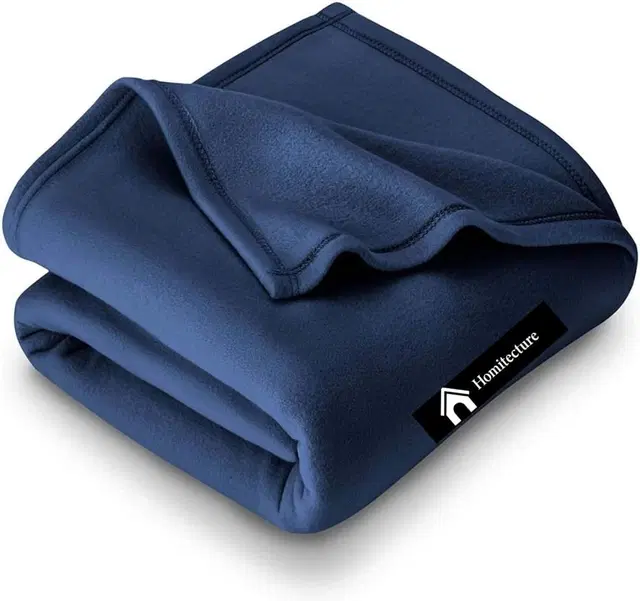 Wool Solid Blanket, Blue (90x80 inch)