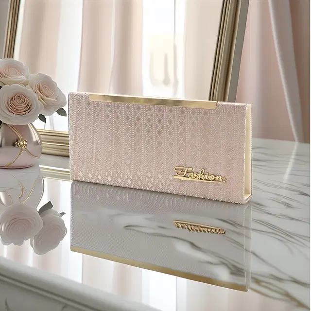 Textured Clutch for Women, Peach