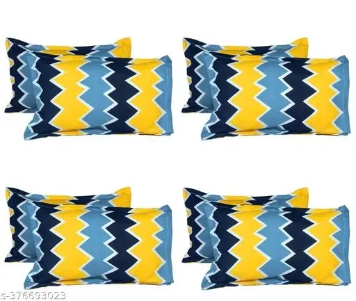 Cotton Pillow Covers, Multicolor, (17x27 inches), Pack of 8