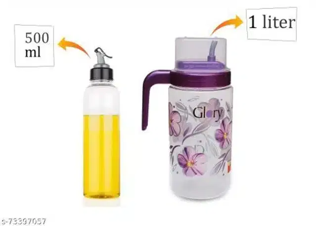 Plastic Oil Dispenser, Multicolor, Set of 2