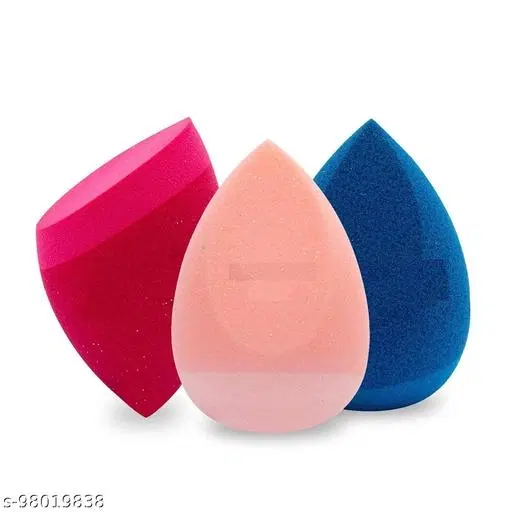 Sponge Beauty Blender Puff, Multicolor, Pack of 3