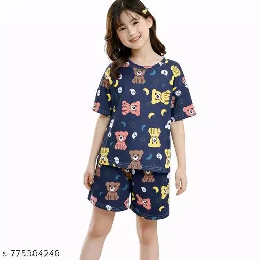 Night Suit for Girls (Blue, 13-14 Years)