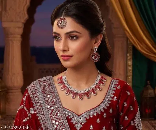 Timeless Jewellery for Women (Red, Free Size)
