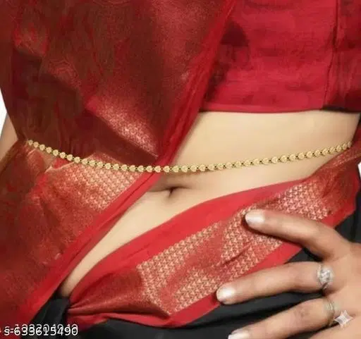 Silver Free Size Kamarband for Women