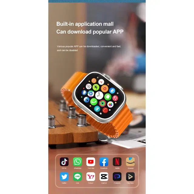 Nylon Strap Smart S8 Ultra Smart Watch for Men & Women, Orange