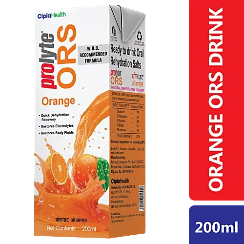 Prolyte ORS Orange Liquid, 200 ml Tetra Pak