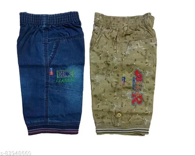 Cotton Capris for Boys, Pack of 2 (Multicolor, 5-6 Years)