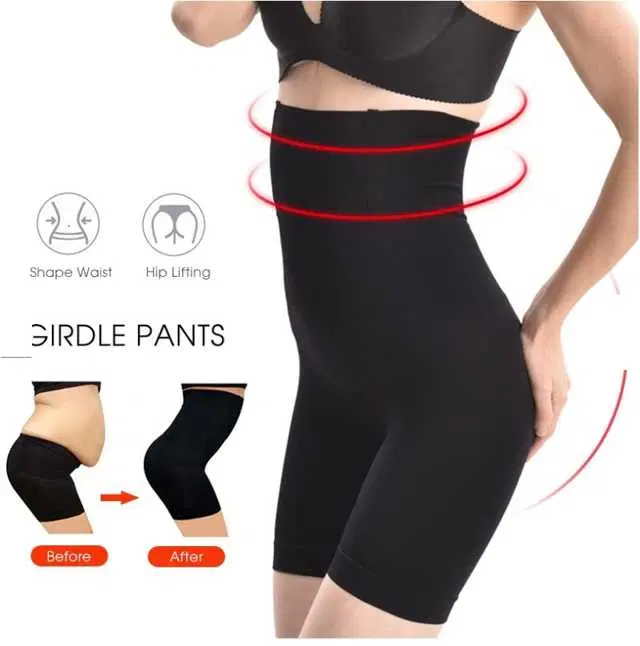 Women’s Cotton Lycra Tummy Control 4-in-1 Blended High Waist Tummy & Thigh Shapewear (S423)