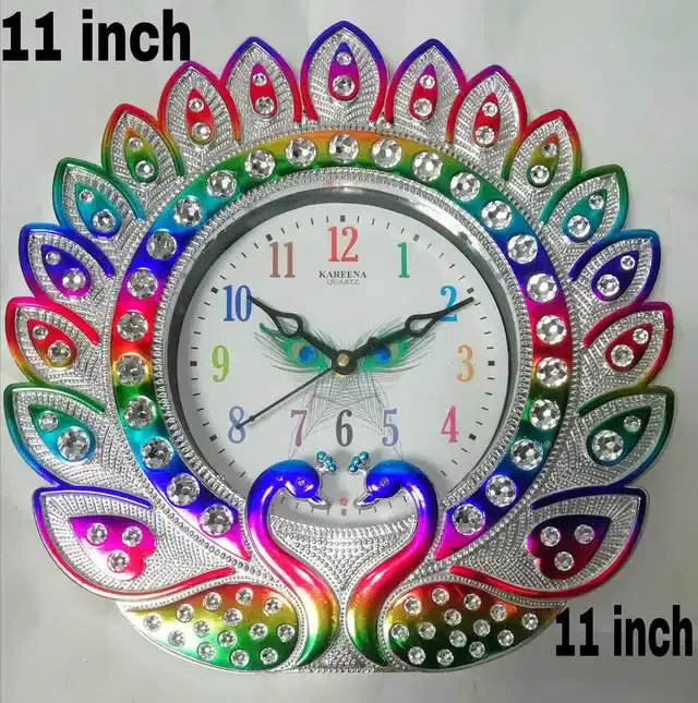 Beautiful Peacock Wall Clock, Multicolor, AC-1