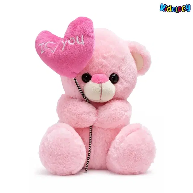 Kidology Heart Balloon Teddy Bear Soft Toy, Cute Plush Gift, 40 Cm