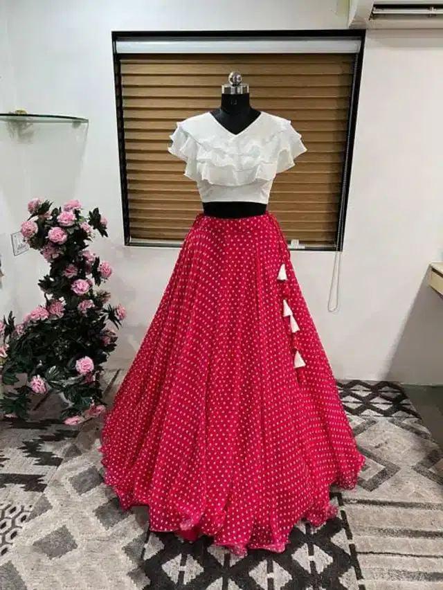 Ready to Wear Lehenga Choli for Women (Pink, XS)