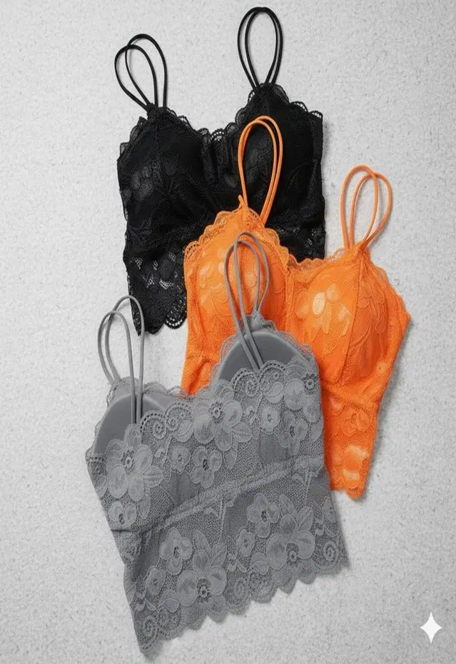 Cotton Solid Padded Bras for Women, Multicolour, Pack of 3 (28)