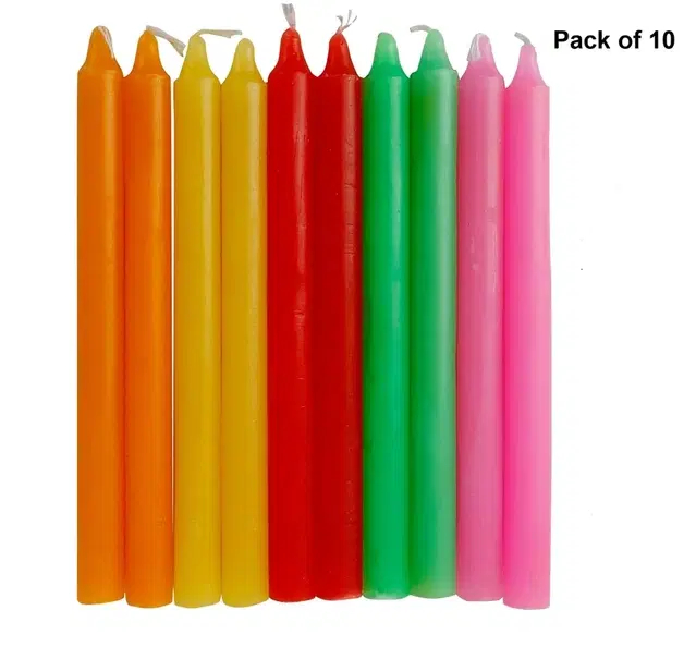 Colored Stick Candles - Pack of 10