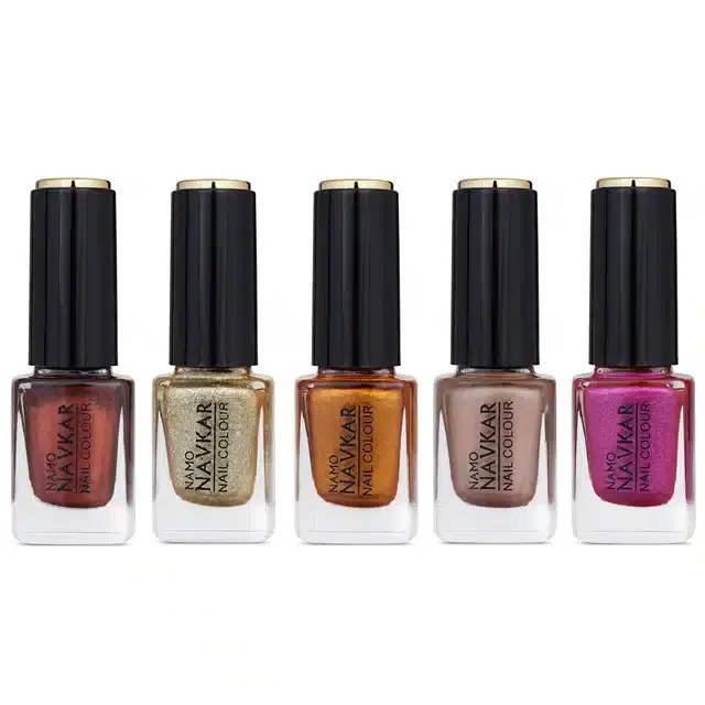 Matte Nail Polish, Multicolor, 10 ml, Pack of 5