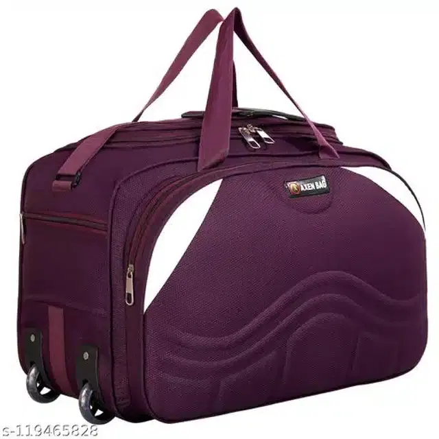 Polyester Trolley Duffel Bag for Men & Women, Purple