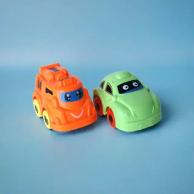 Plastic Friction Car Toy for Kids, Multicolor, Pack of 2