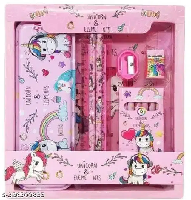 Unicorn Theme Stationery Kit for Kids, Pink