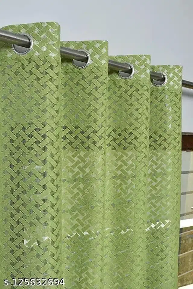 Curtains for Door And Window, Green, 5x4 feet, Pack of 2