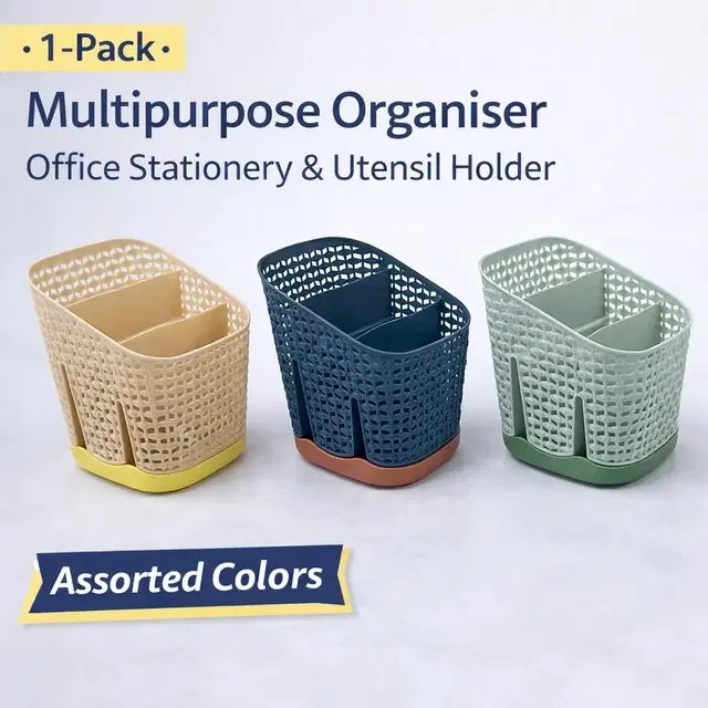 Multipurpose Organiser, Office Stationery & Utensil Holder (Assorted Any 1 Colour)