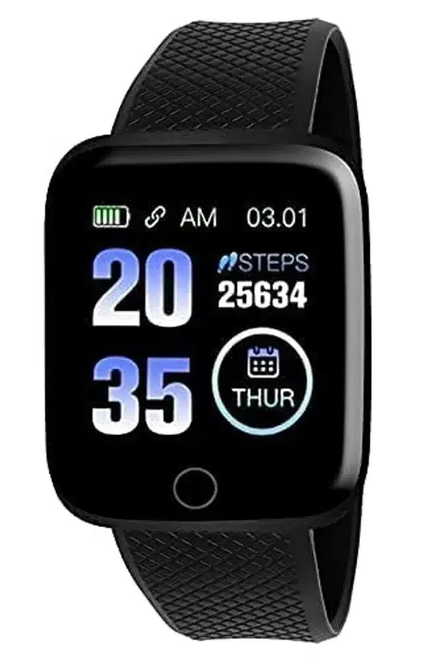 ID116 Wireless Bluetooth Smartwatch for Men & Women, Black