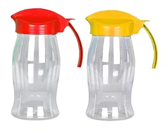 Plastic Oil Dispenser, Pack of 2, Multicolor, 1000 ml