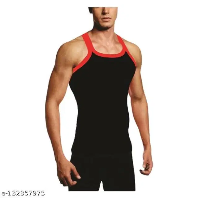 Cotton Vests for Men (Black, S)