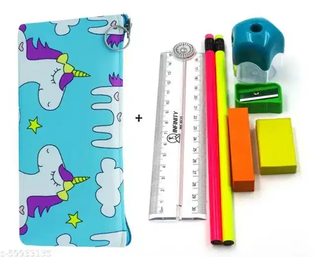 Stationery Items Kit for Kids, Multicolor, Set of 8