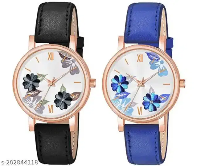 Analog Watch for Women, Pack of 2 (Multicolor)