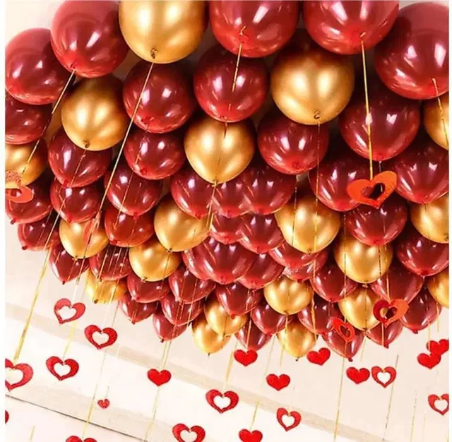 Party Decoration Kits, Red & Gold, Set of 50