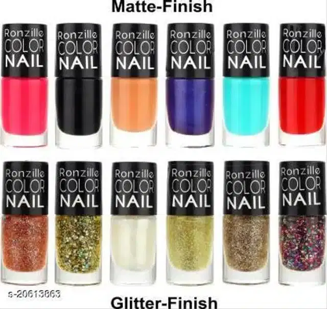 Ronzille Exclusive Nail Polish, Multicolor, 6.5 ml, Pack of 12