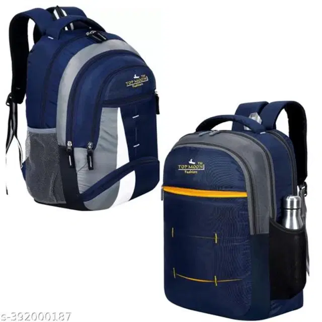 Polyester Backpack for Kids, Navy Blue, 35 L, Pack of 2
