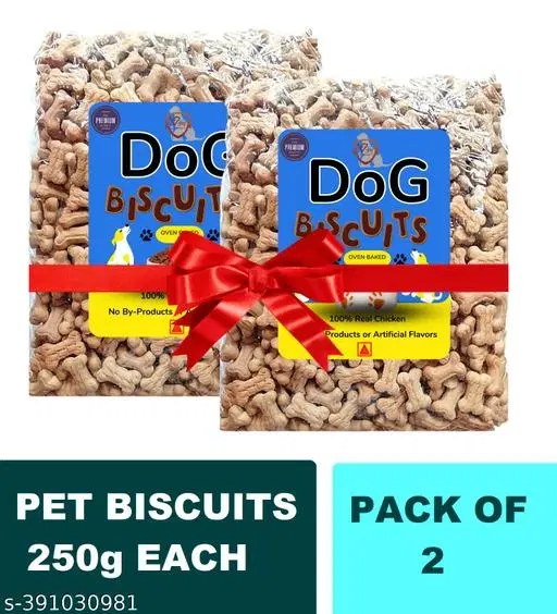Oven Baked Tasty and Crunchy Biscuits For Dog ,250gm, (Pack of 2)